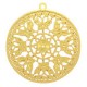 Metal Bohemian pendant round Butterfly Gold